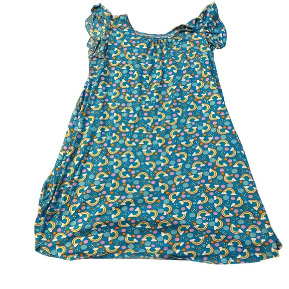 Dot Dot Smile DDS Rainbow Print Flutter Sleeve Dress Size 8/10 - Picture 1 of 3